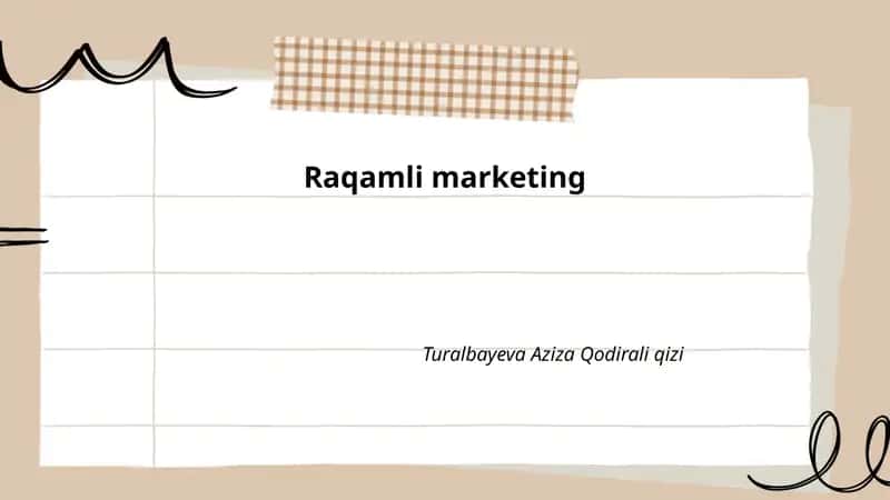 Raqamli marketing asoslari 1