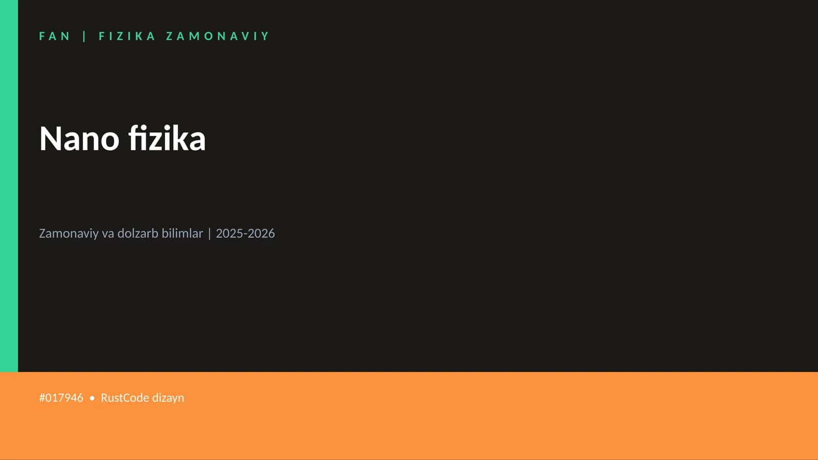 FAN | FIZIKA ZAMONAVIY 1