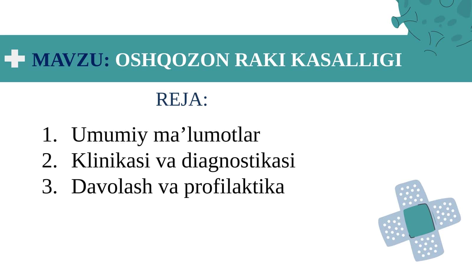 OSHQOZON RAKI KASALLIGI 1