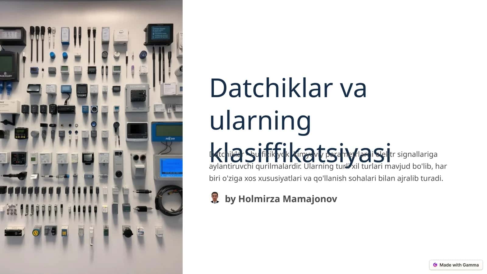Datchiklar va ularning klasiffikatsiyasi 1