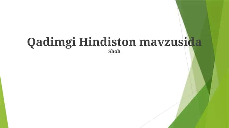 Qadimgi Hindiston mavzusida 1