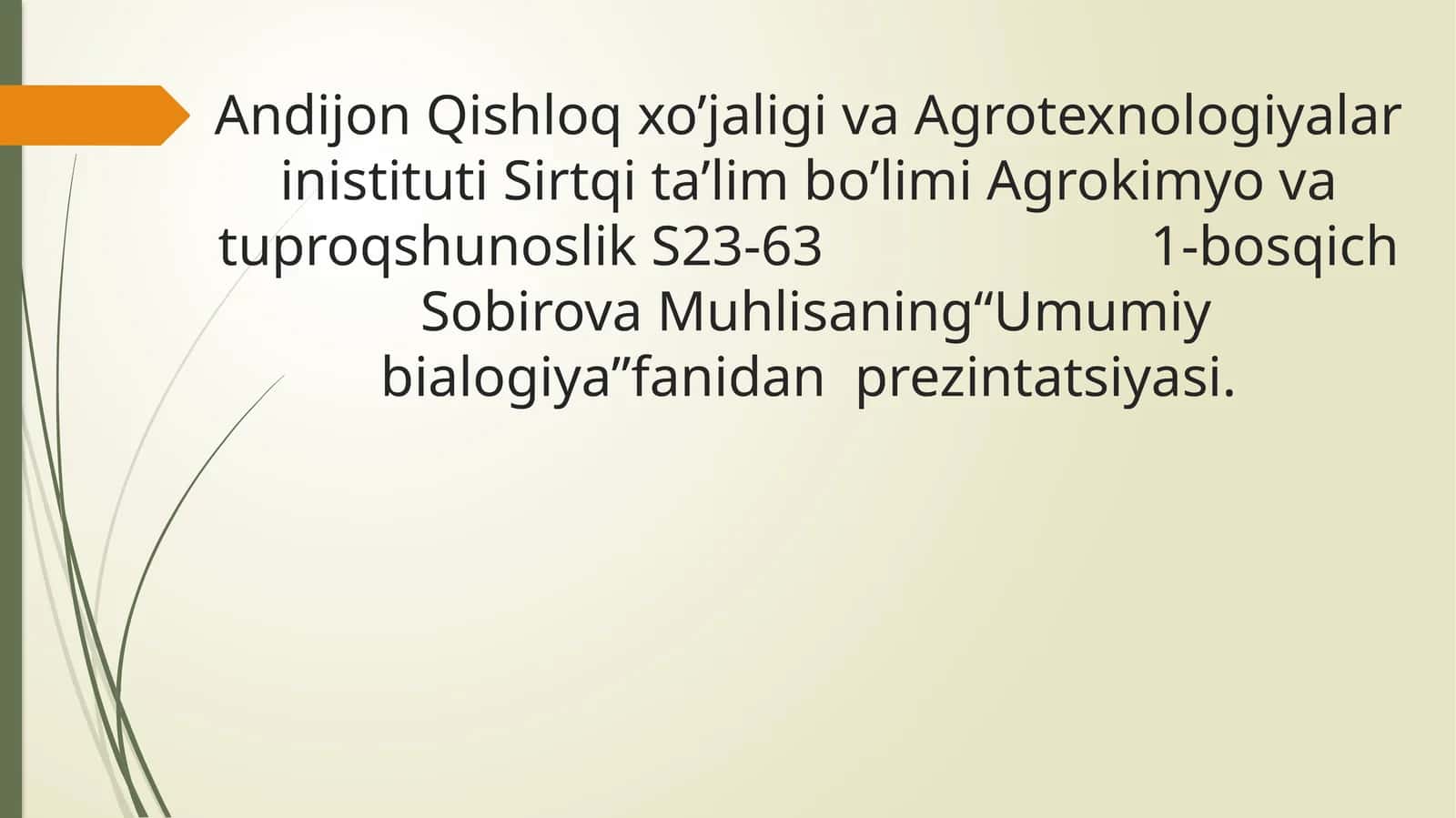 Umumiy bialogiya fanidan prezintatsiya 1