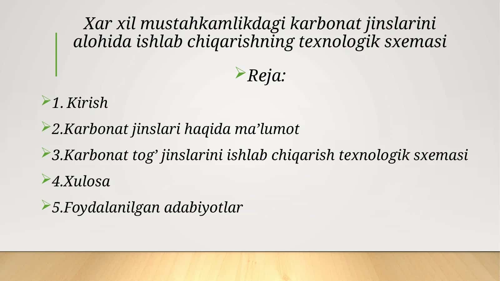 Karbonat Jinslarini Ishlab Chiqarish Teknologik Sxemasi 1