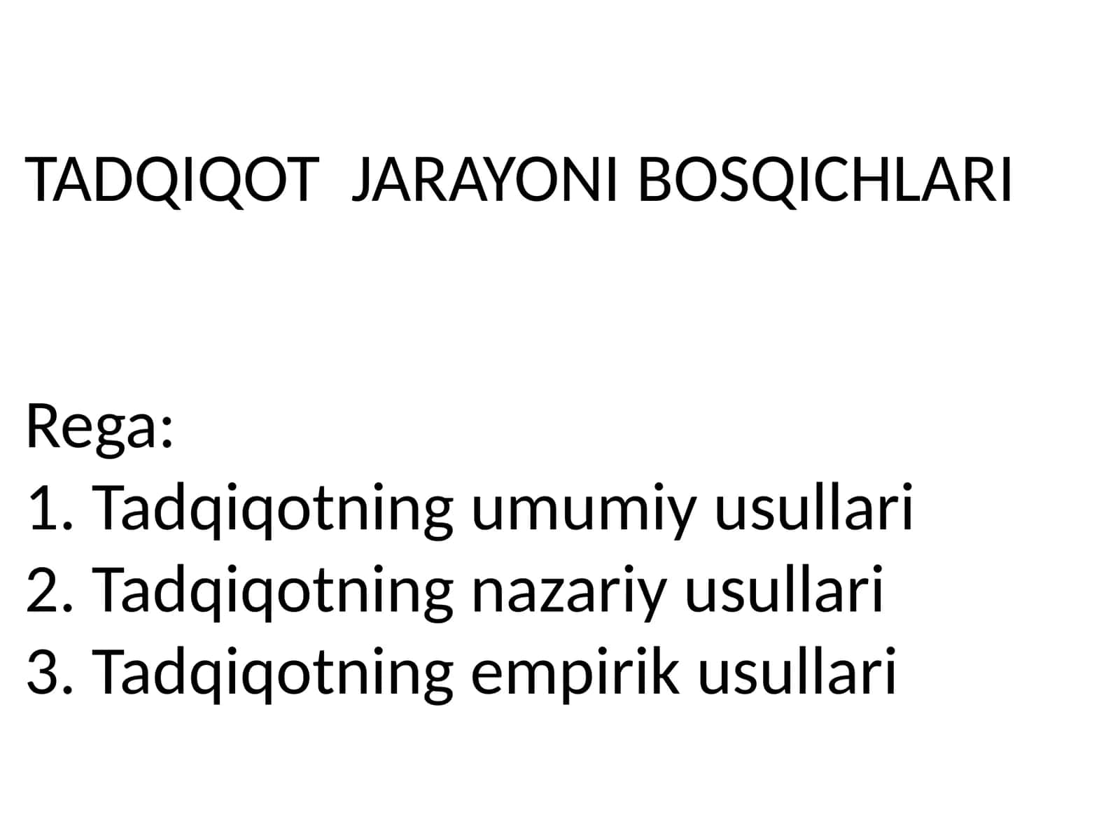 TADQIQOT JARAYONI BOSQICHLARI 1