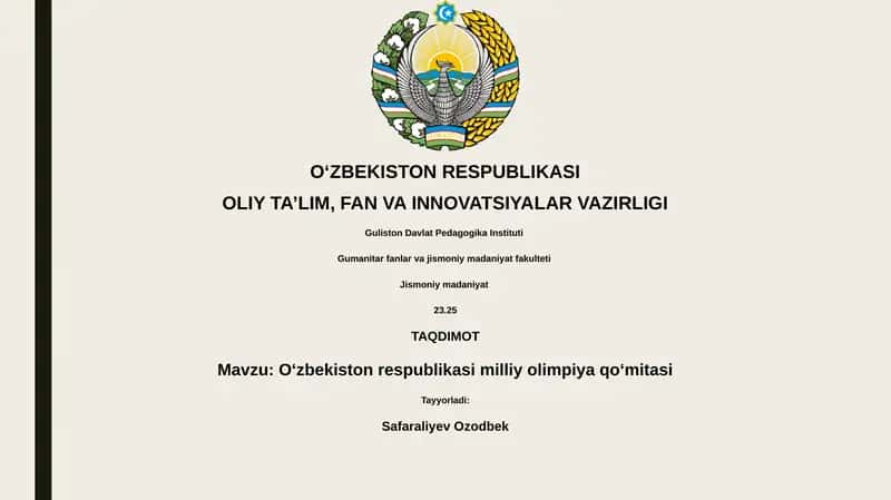 Oʻzbekiston respublikasi milliy olimpiya qoʻmitasi 1