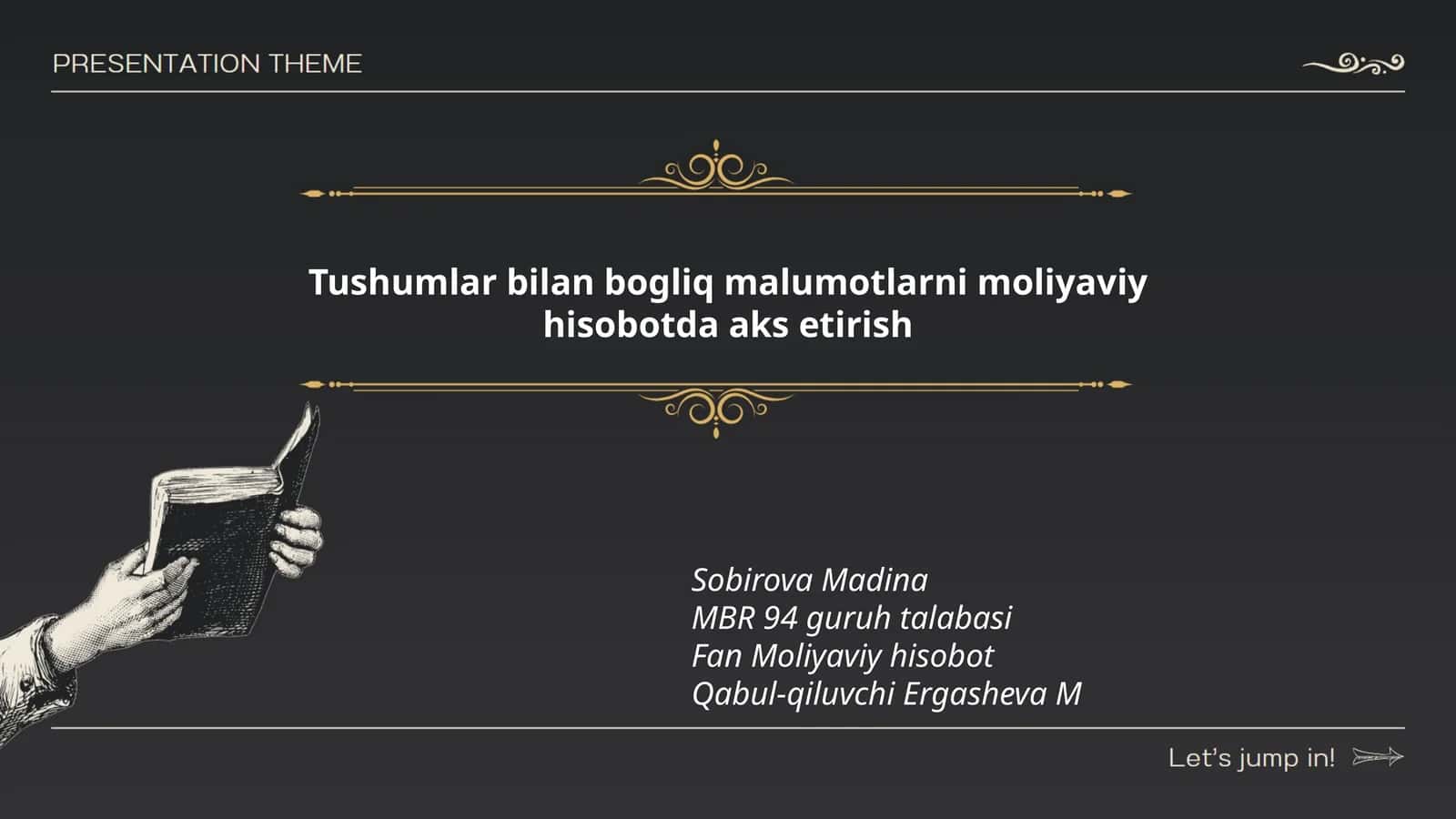 Tushumlar bilan bogliq malumotlarni moliyaviy hisobotda aks etirish 1