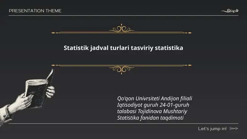 Statistik jadval turlari tasviriy statistika 1