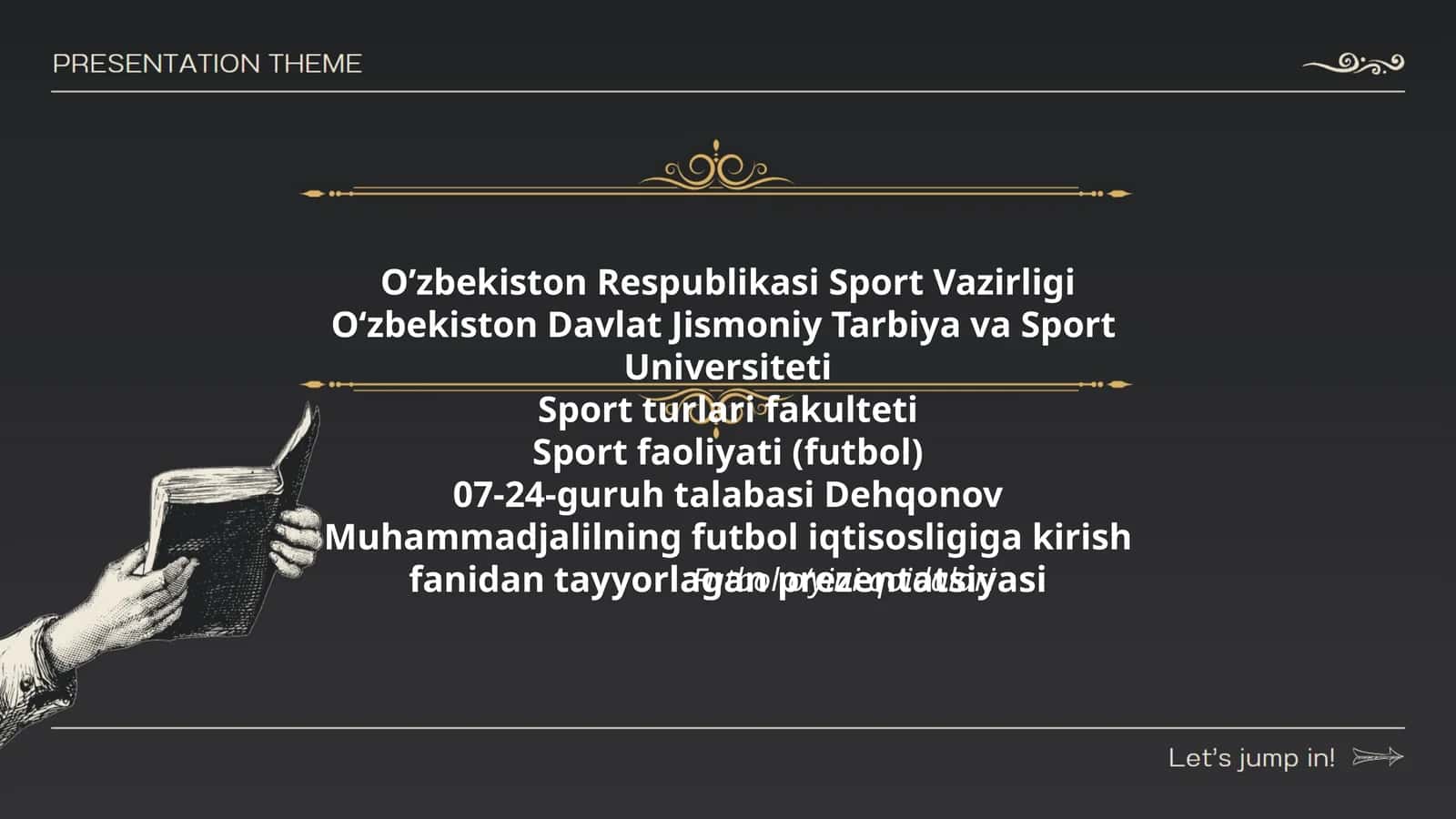Futbol iqtisosligi prezentatsiyasi 1