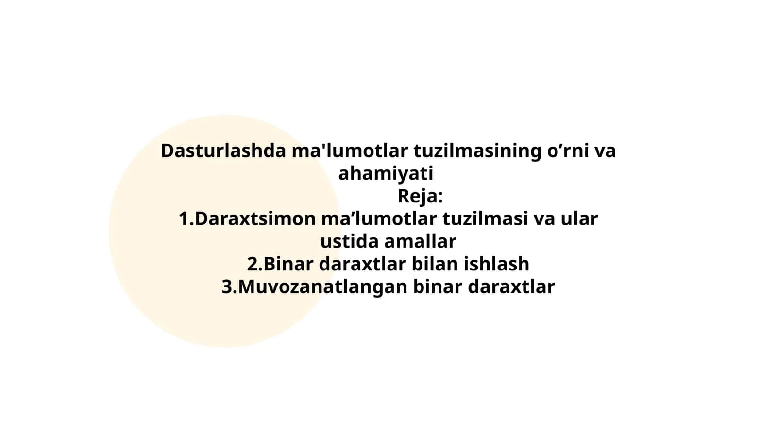 Dasturlashda ma'lumotlar tuzilmasi 1