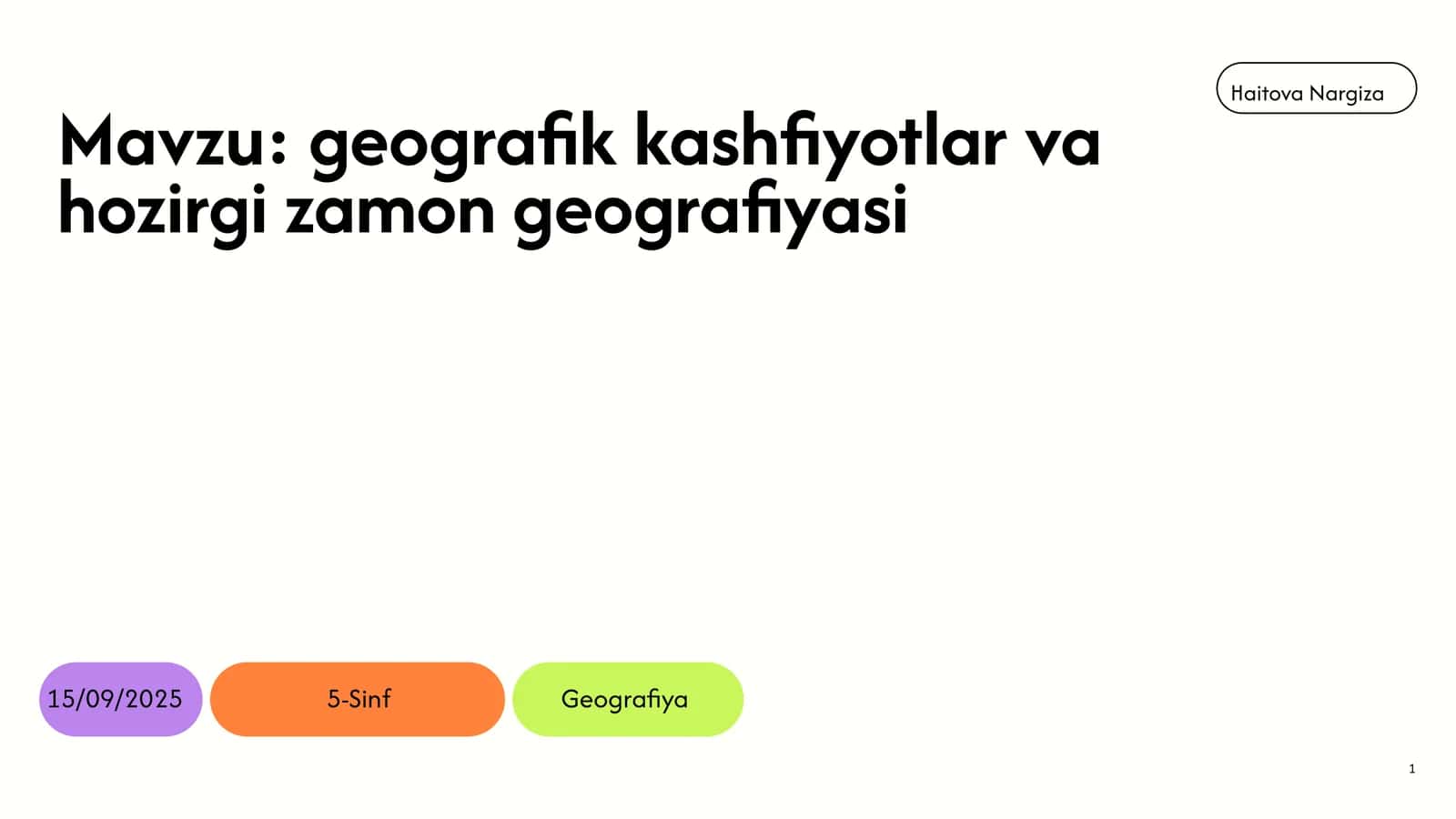 Geografiya darsi 1