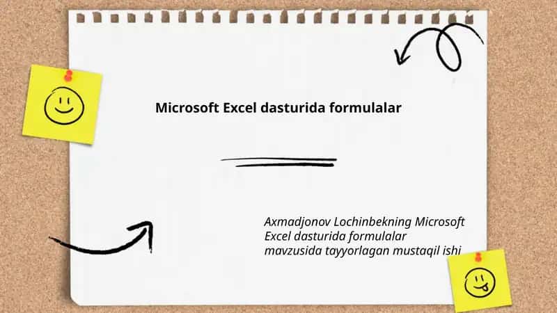 Microsoft Excel dasturida formulalar 1