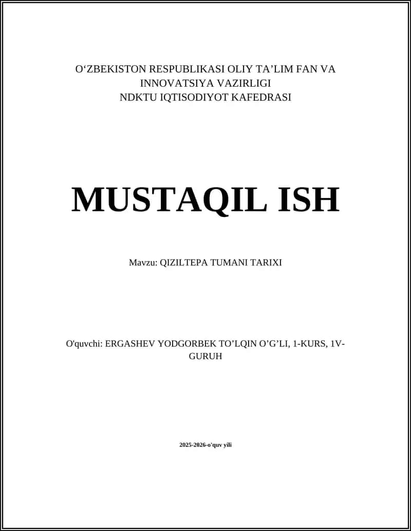 QIZILTEPA TUMANI TARIXI 1