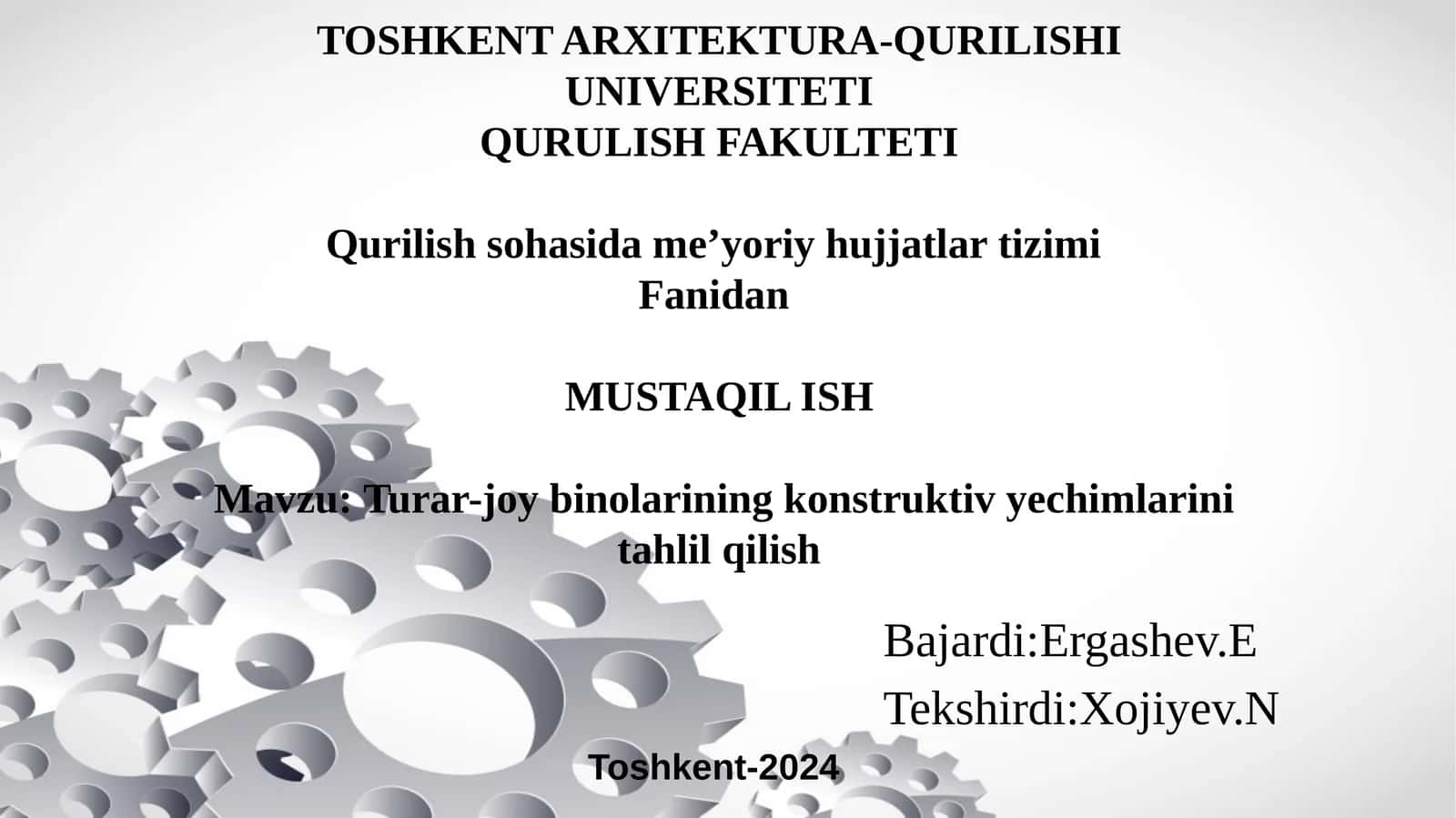 Turar-joy binolarining konstruktiv yechimlarini tahlil qilish 1