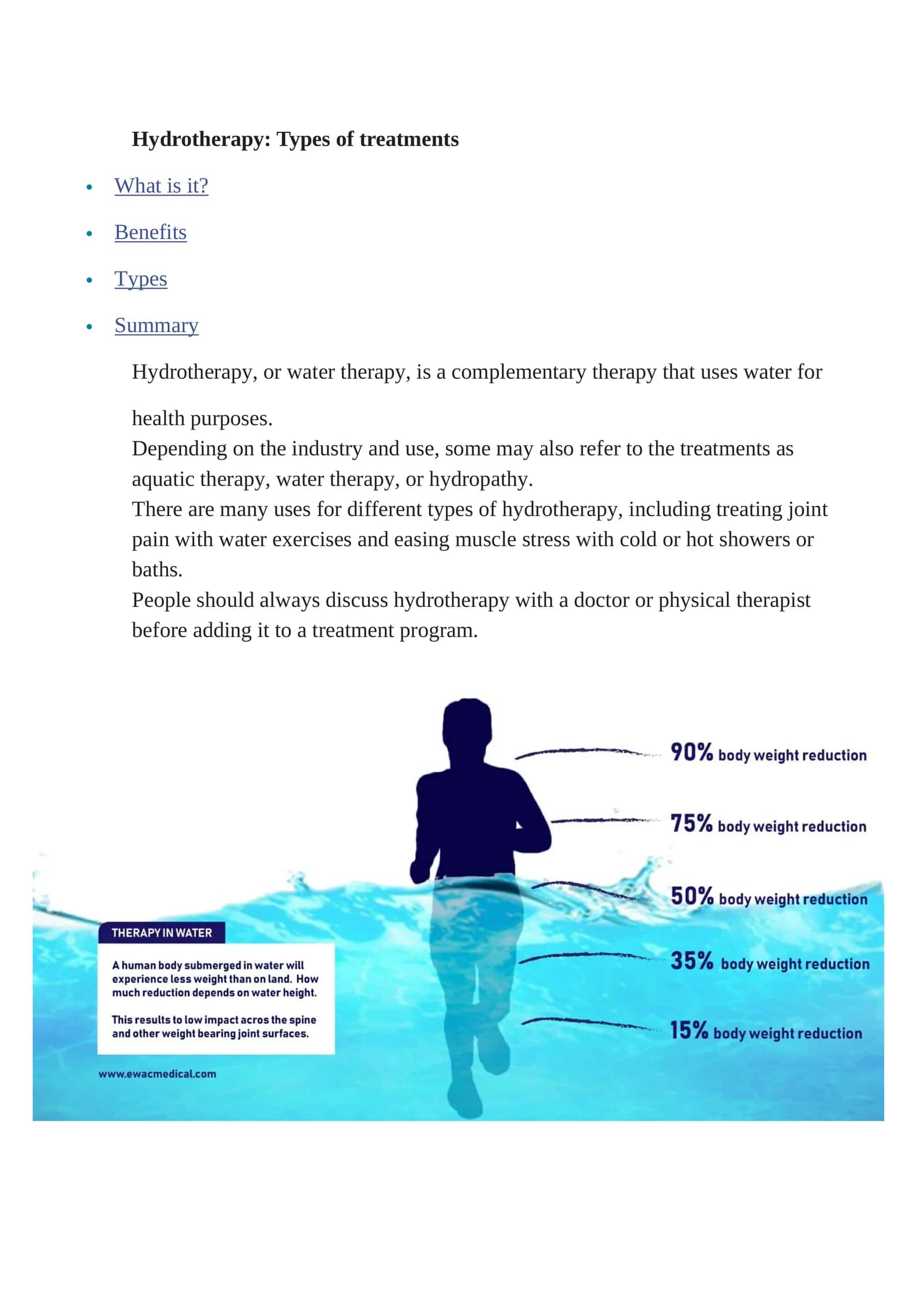 Hydrotherapy: Types of treatments 1