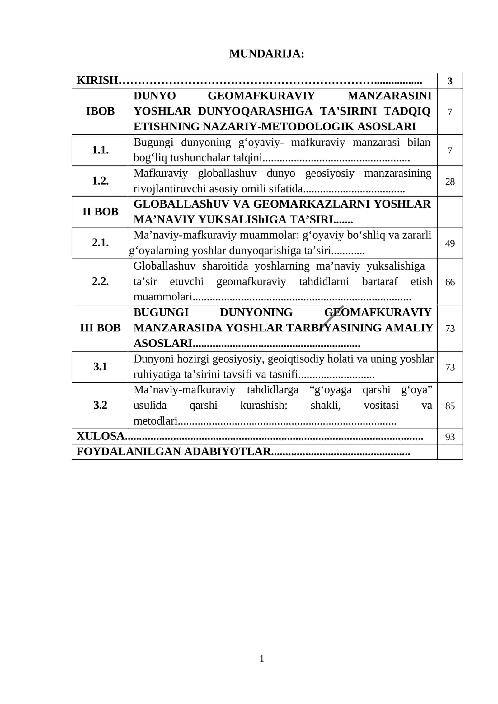 DUNYO GEOMAFKURAVIY MANZARASINI YOSHLAR DUNYOQARASHIGA TA’SIRINI TADQIQ ETISHNING NAZARIY-METODOLOGIK ASOSLARI 1