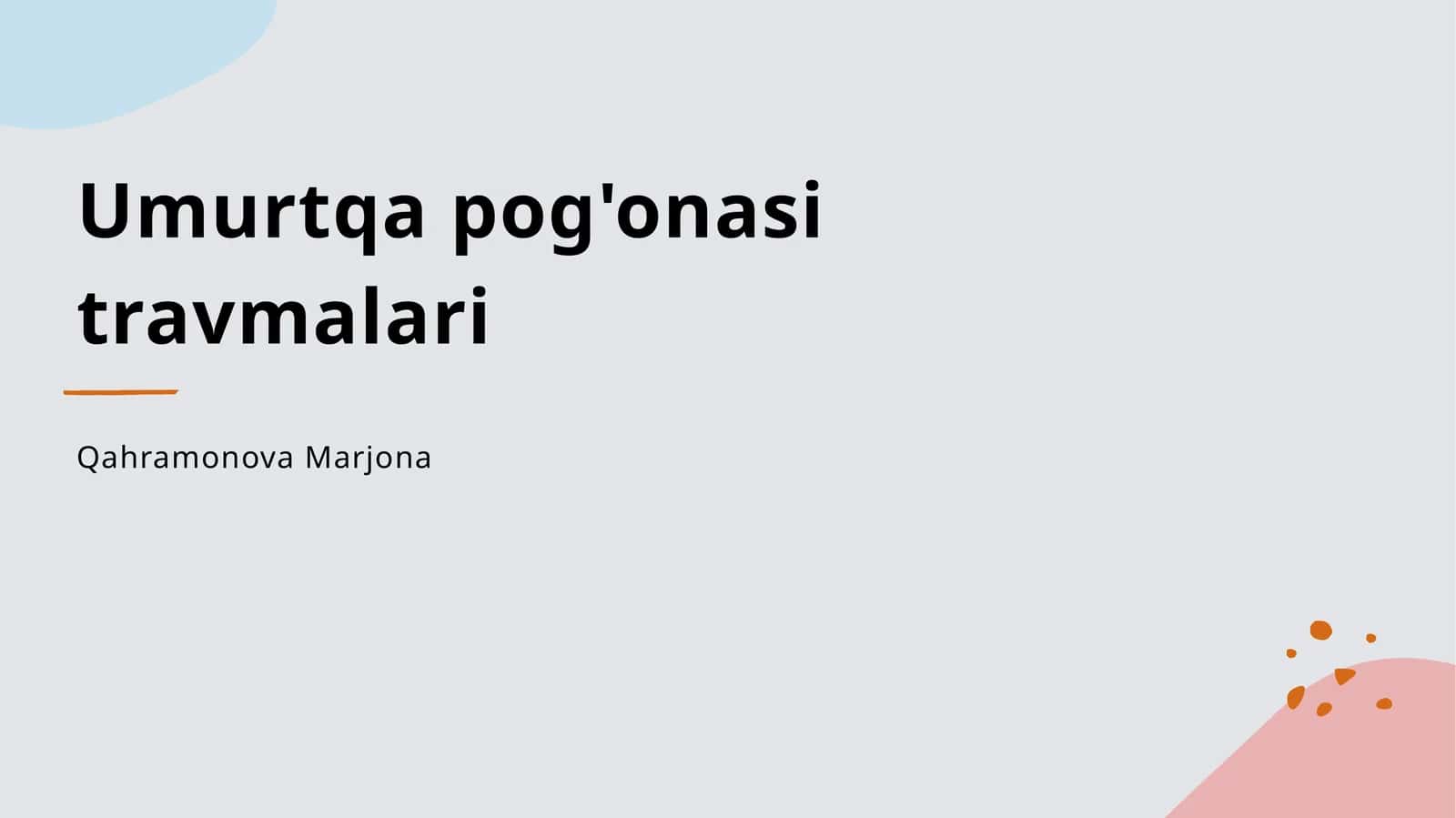 Umurtqa pog'onasi travmalari 1