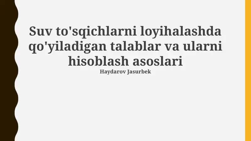 Amortizatorlar loyihalash va hisoblash asoslari 1