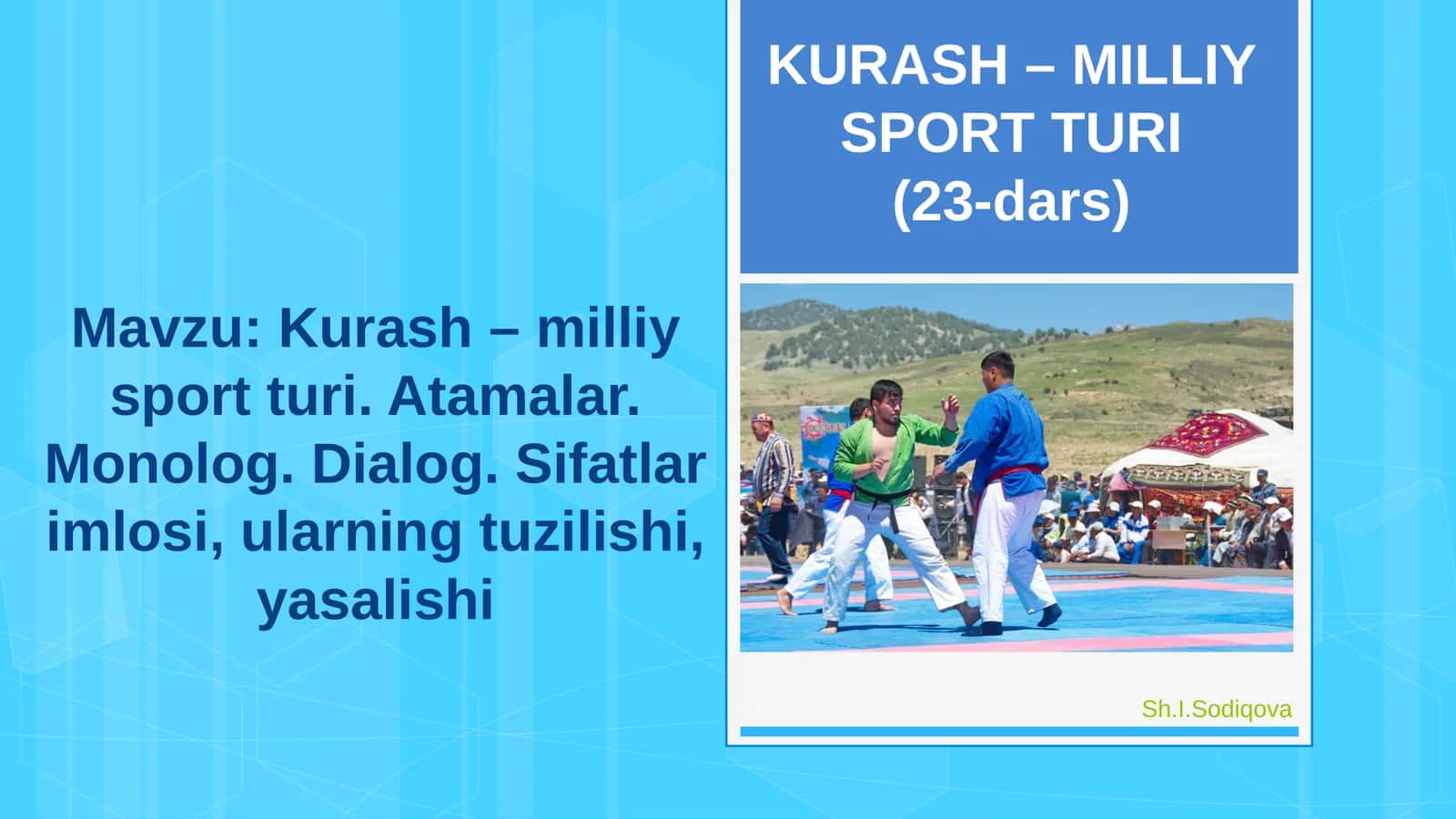 KURASH – MILLIY SPORT TURI(23-dars) 1