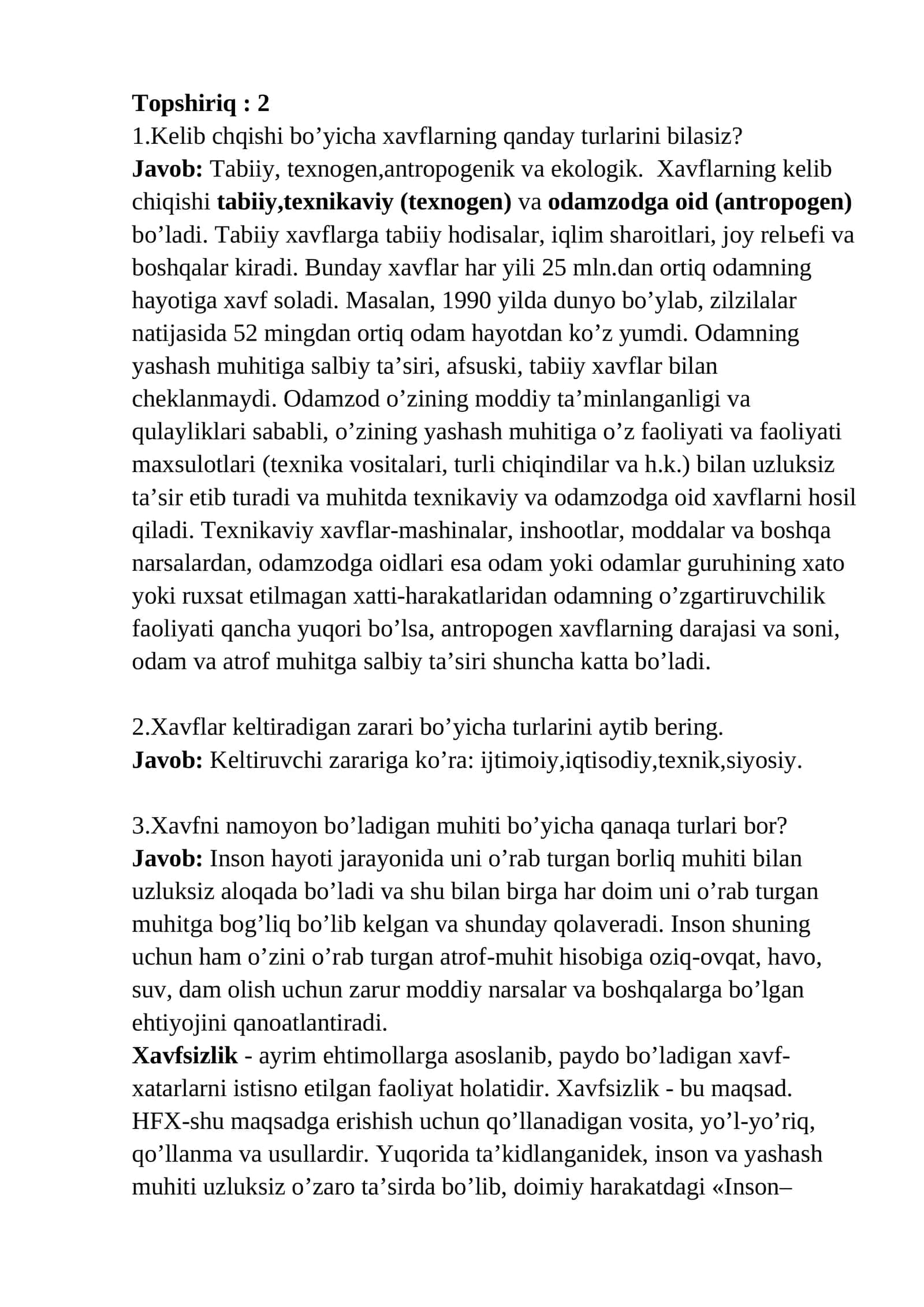 Xavflar va ularning turlari 1
