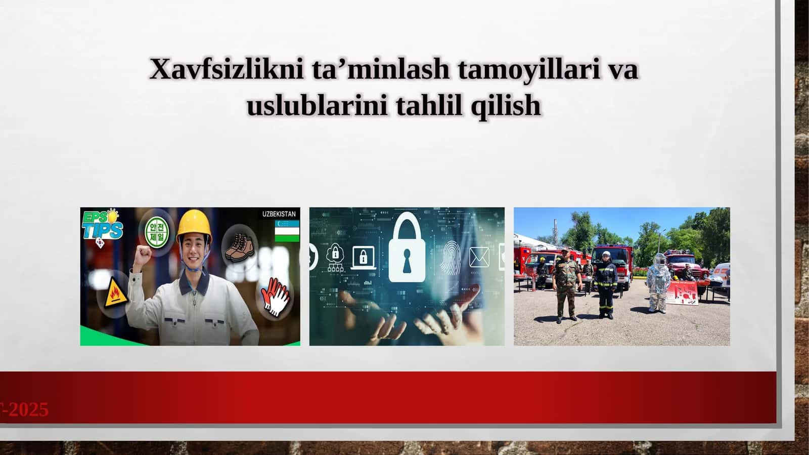 Xavfsizlikni ta’minlash tamoyillari va uslublarini tahlil qilish 1