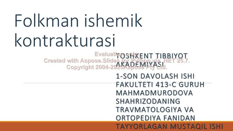 Folkman ishemik kontrakturasi 1