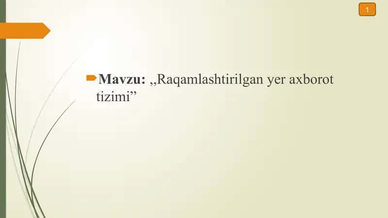 Raqamlashtirilgan yer axborot tizimi 1