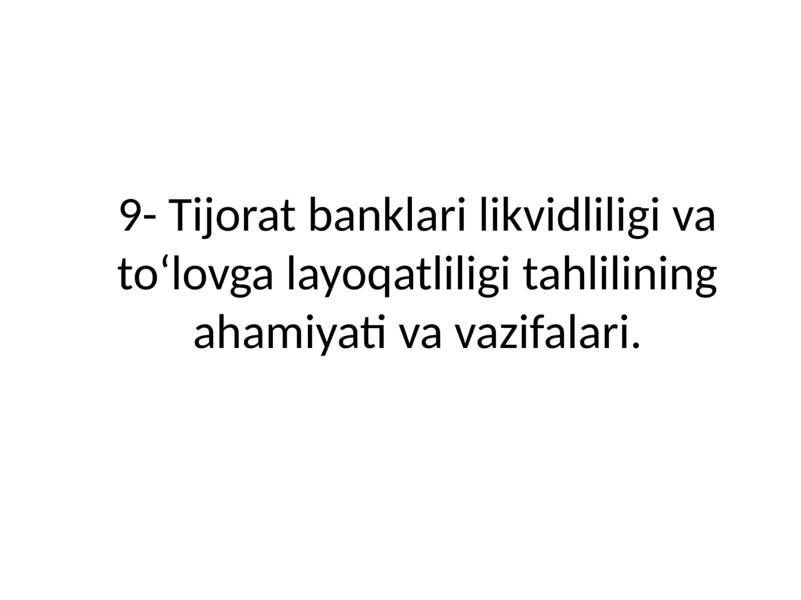 Likvidlikni boshqarish usullari 1
