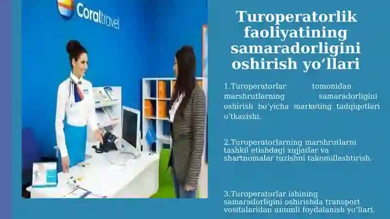 Turoperatorlik faoliyatining samaradorligini oshirish yo‘llari