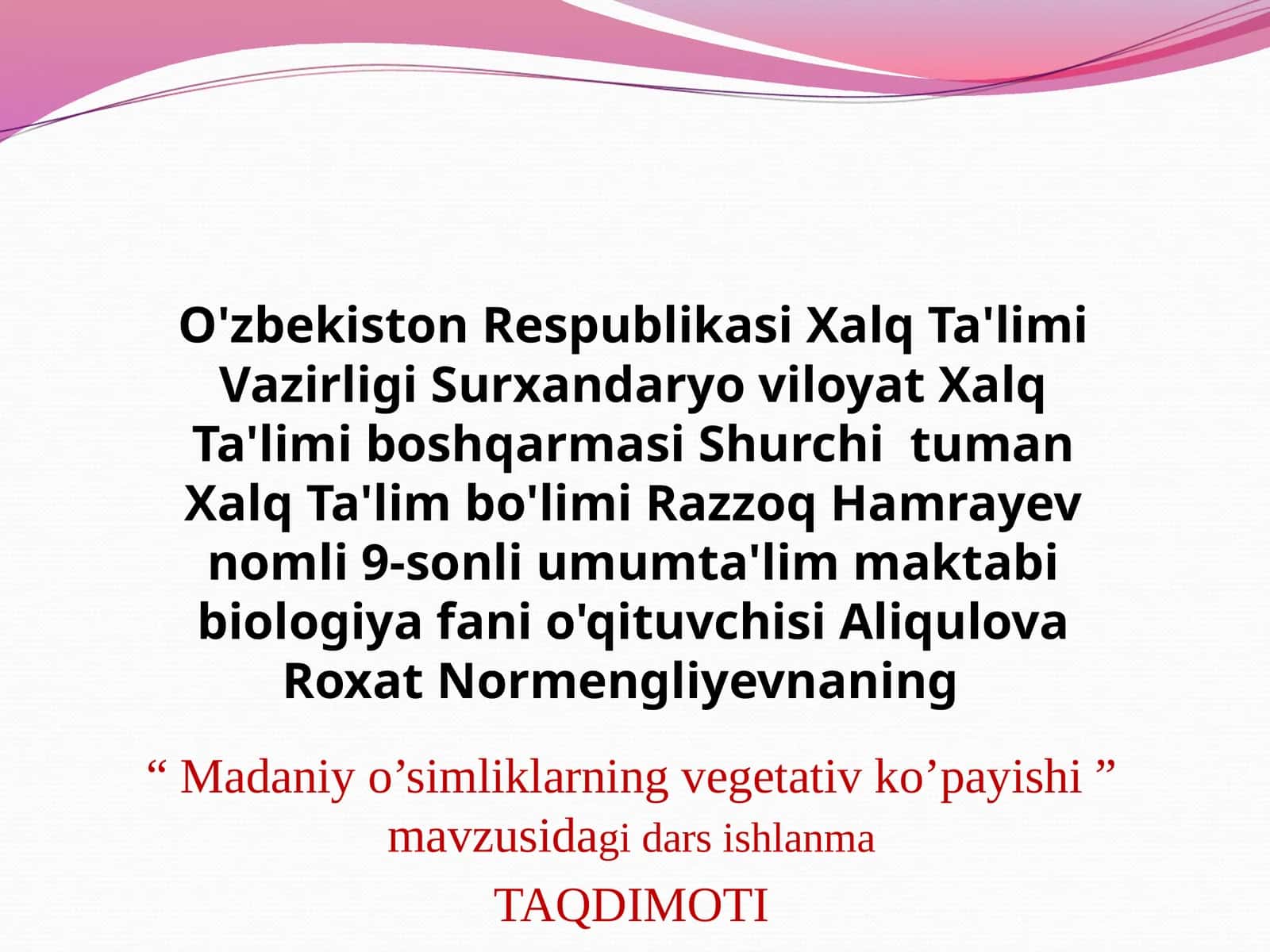 5-sinf Botanika Madaniy o'simliklarning vegetativ ko'payishi 1