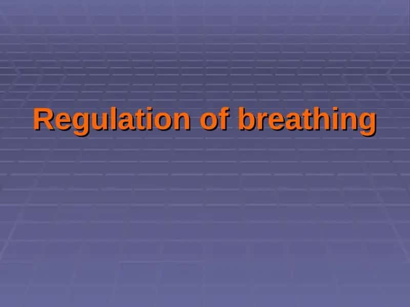 Regulation of breathing 1