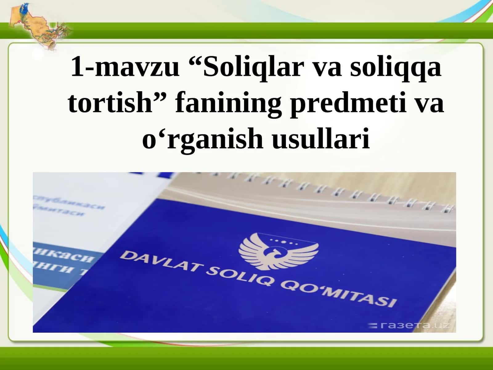 Soliqlar va soliqqa tortish 1
