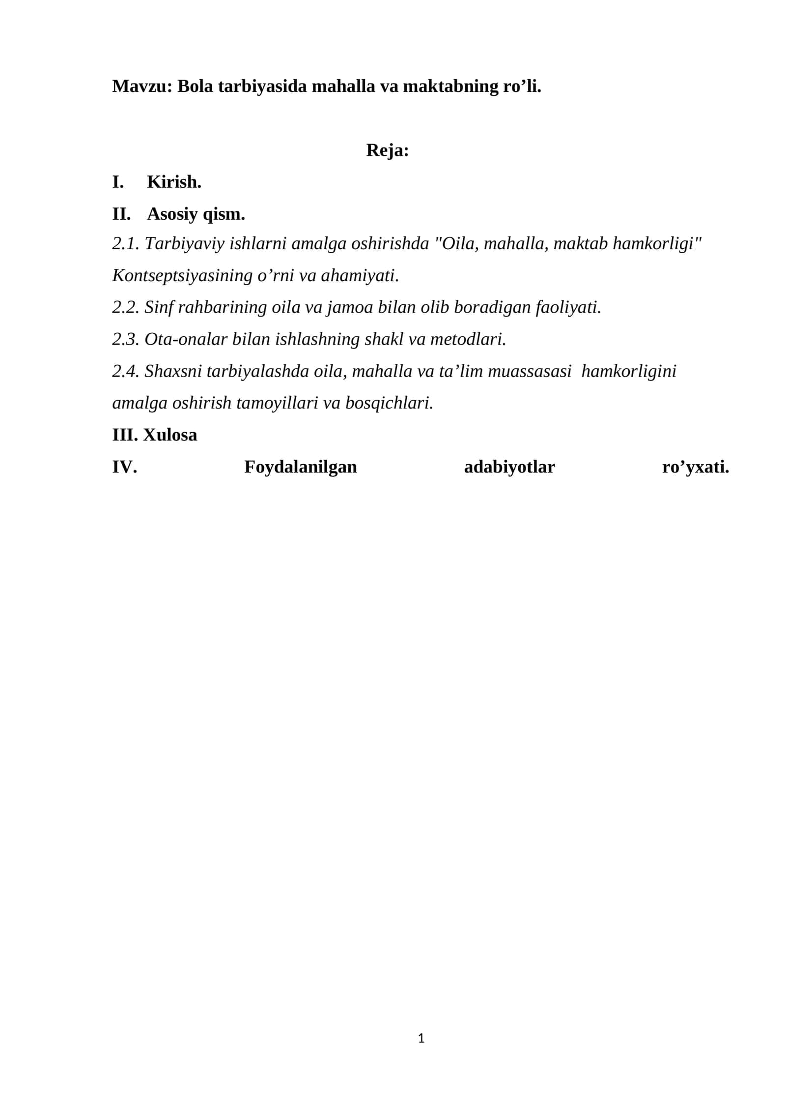 Bola tarbiyasida mahalla va maktabning ro’li 1