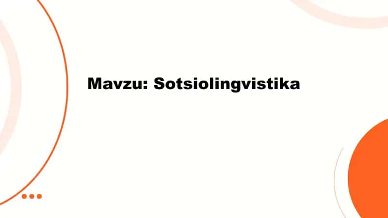 Sotsiolingvistika 1