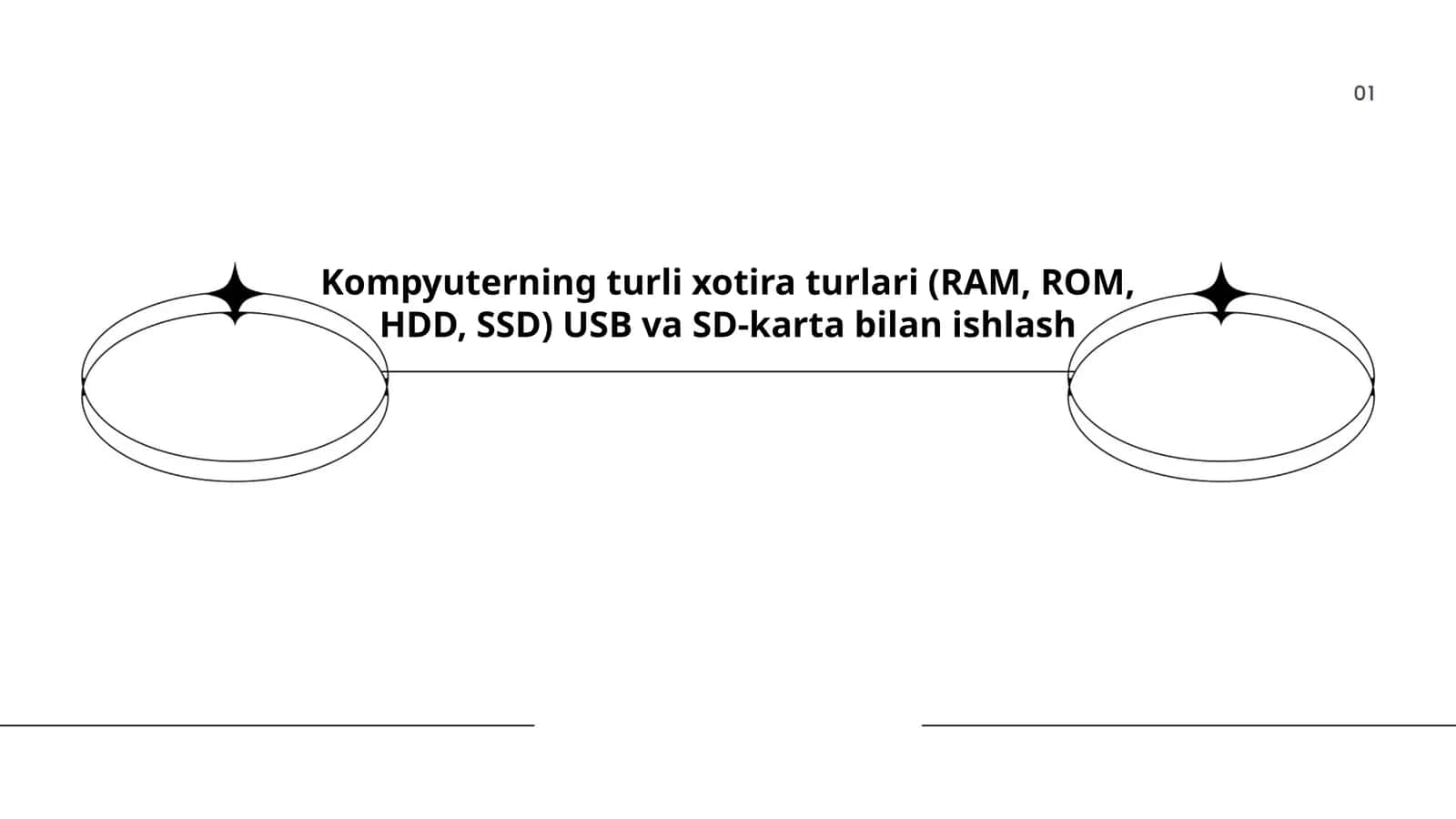 Kompyuterning turli xotira turlari (RAM, ROM, HDD, SSD) USB va SD-karta bilan ishlash 1