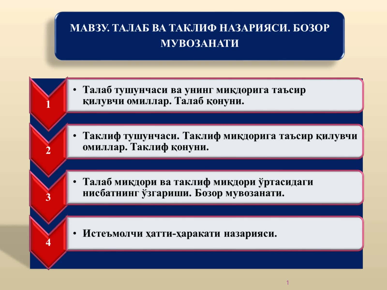 Талаб тушунчаси ва унинг миқдорига таъсирқилувчи омиллар. Талаб қонуни 1