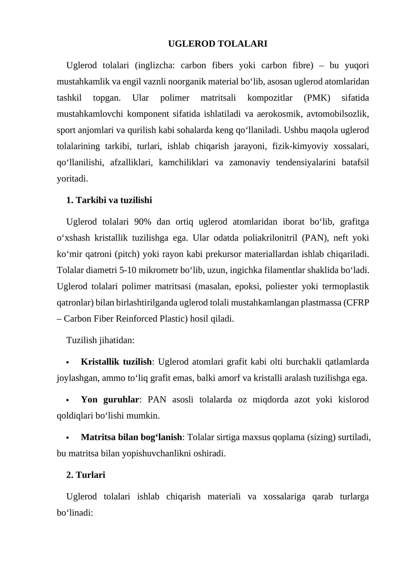 Uglerod tolalari 1