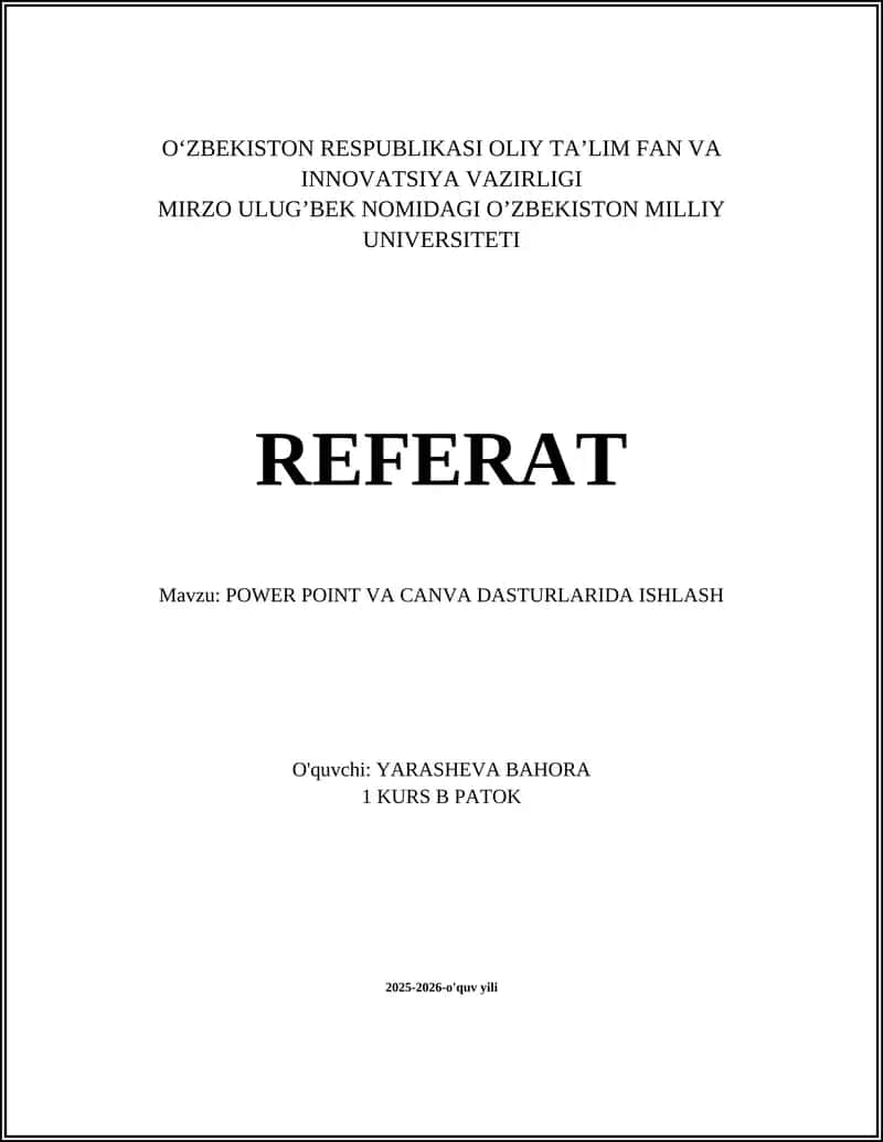 PowerPoint va Canva Asoslari: Interfeys va Asosiy Funktsiyalar 1