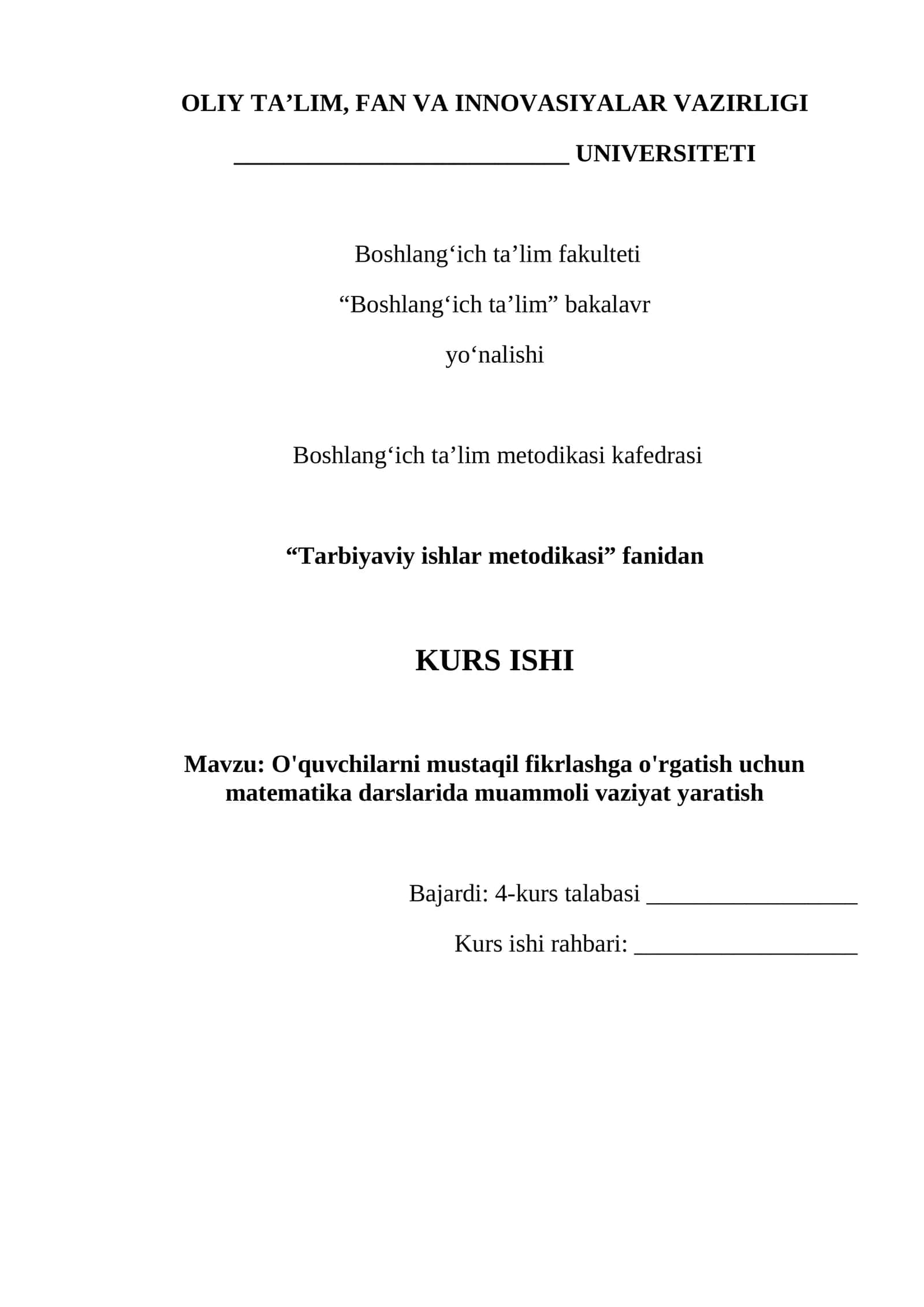 O'quvchilarni mustaqil fikrlashga o'rgatish 1
