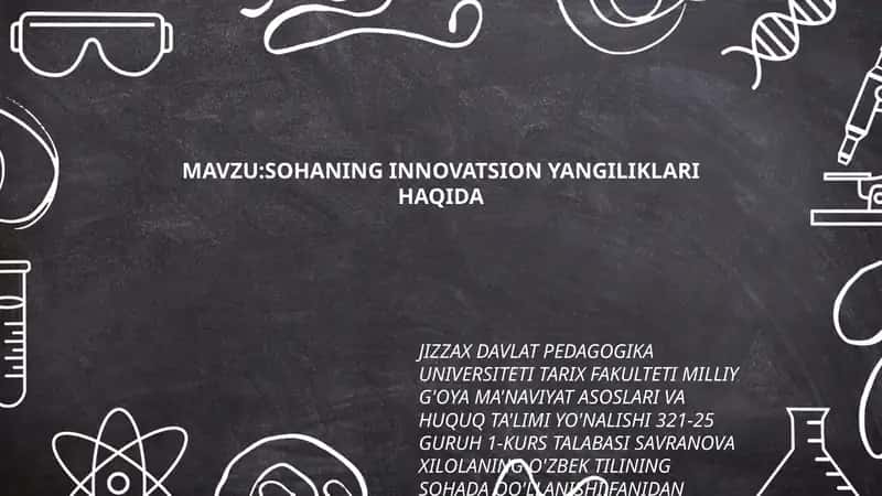 SOHANING INNOVATSION YANGILIKLARI HAQIDA 1