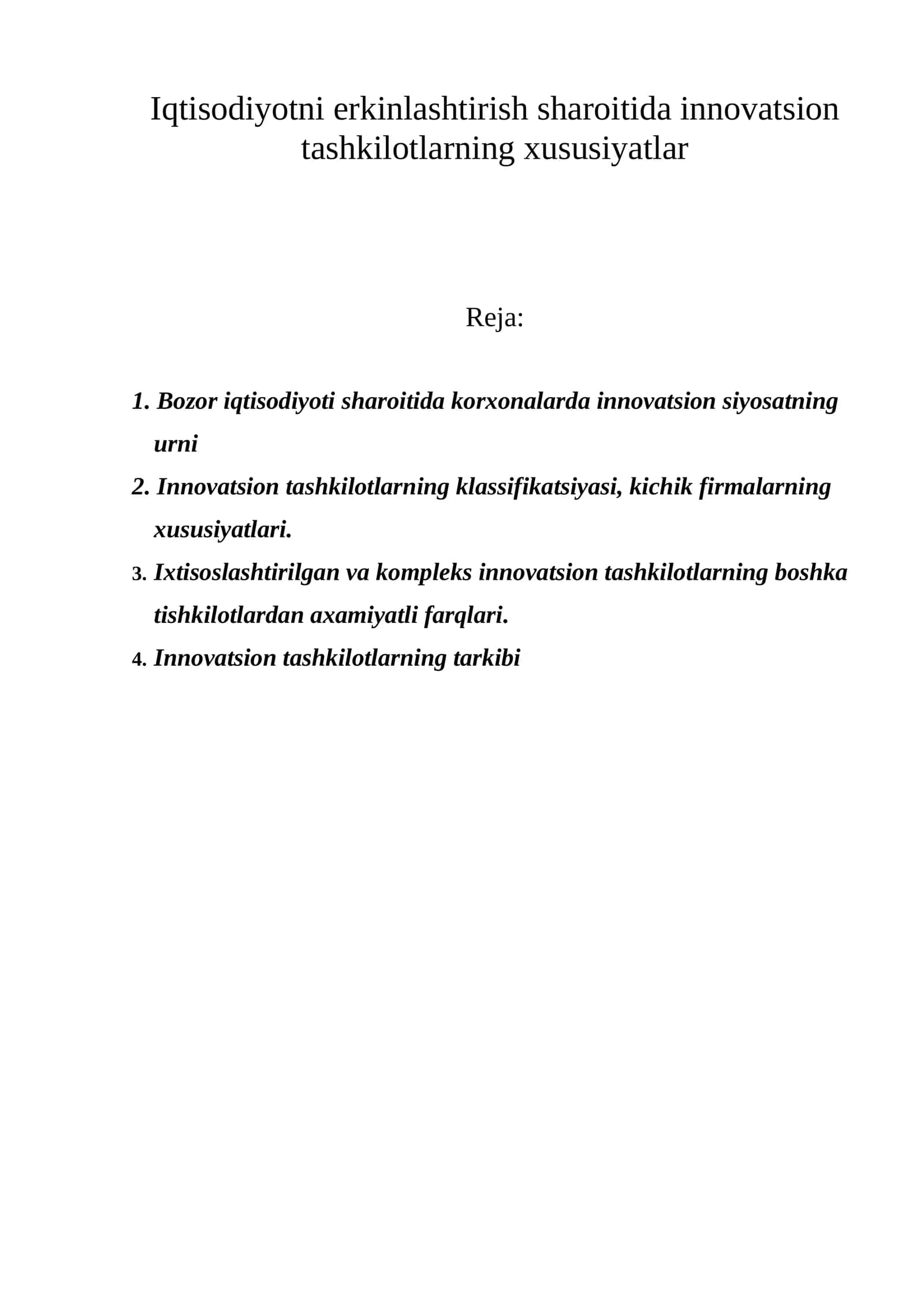Innovatsion Siyosat 1