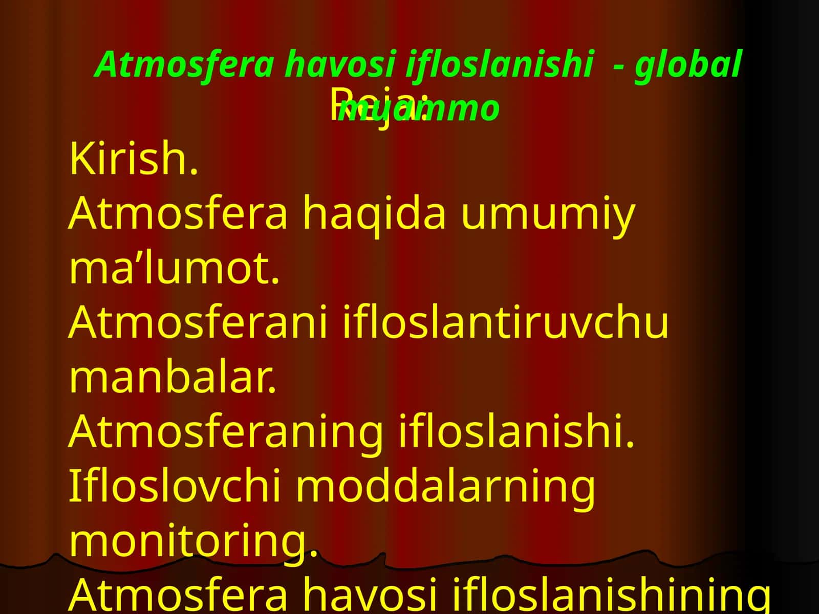 Atmosfera Havosi Ifloslanishi 1