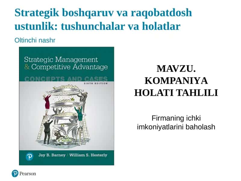 MAVZU. KOMPANIYА HOLATI TAHLILI 1