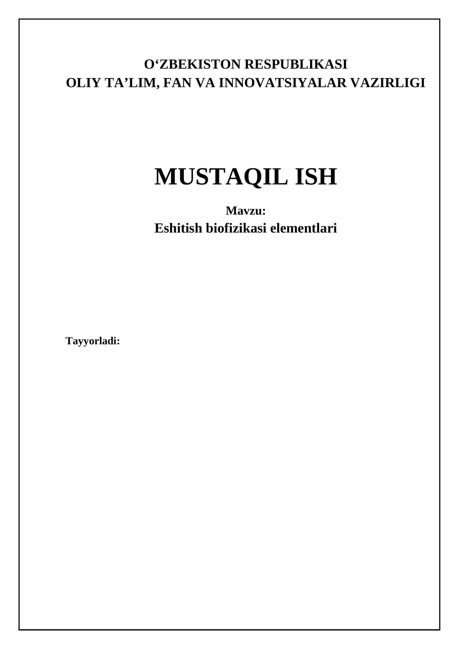 Eshitish biofizikasi elementlari 1