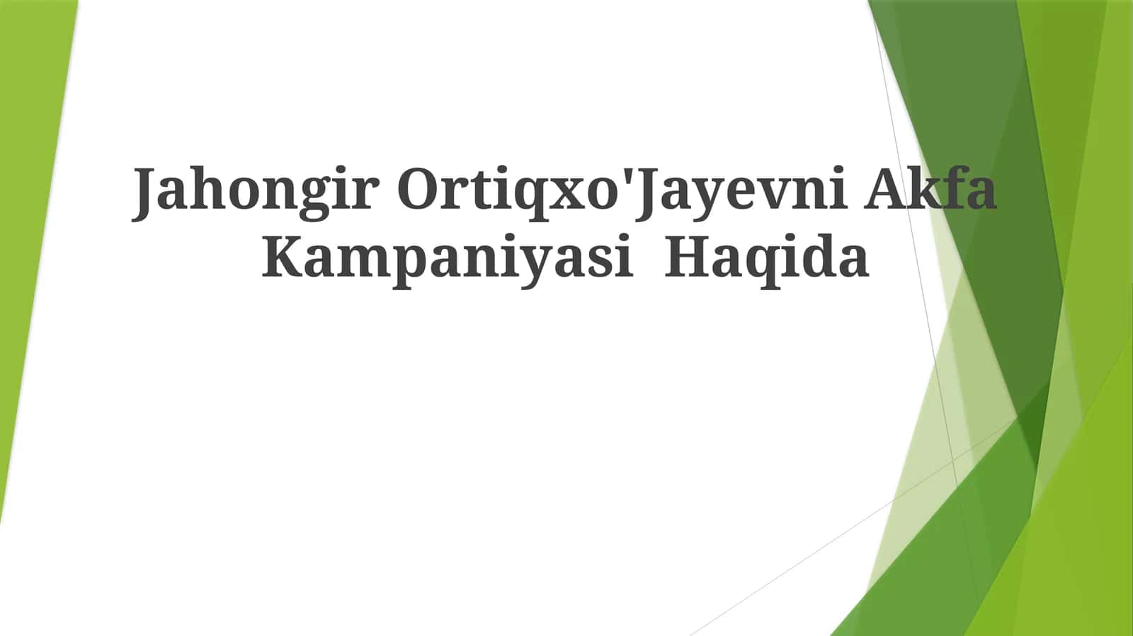 Jahongir Ortiqxo'Jayevni Akfa Kampaniyasi Haqida 1