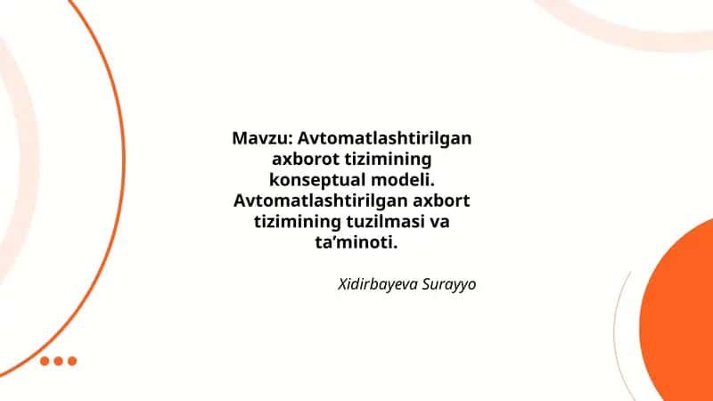 Avtomatlashtirilgan axborot tizimining konseptual modeli 1
