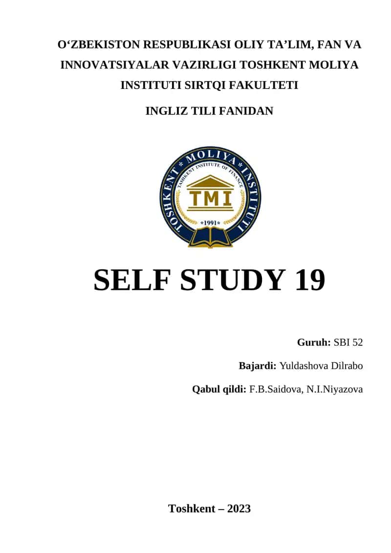 Self Study 19 1