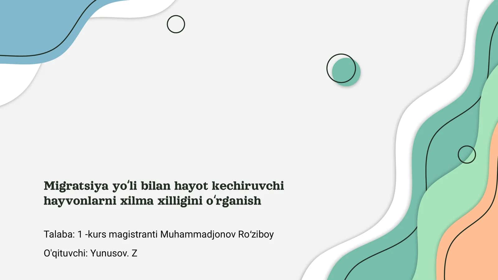 Migratsiya yo'li bilan hayot kechiruvchi hayvonlarni xilma xilligini o'rganish 1