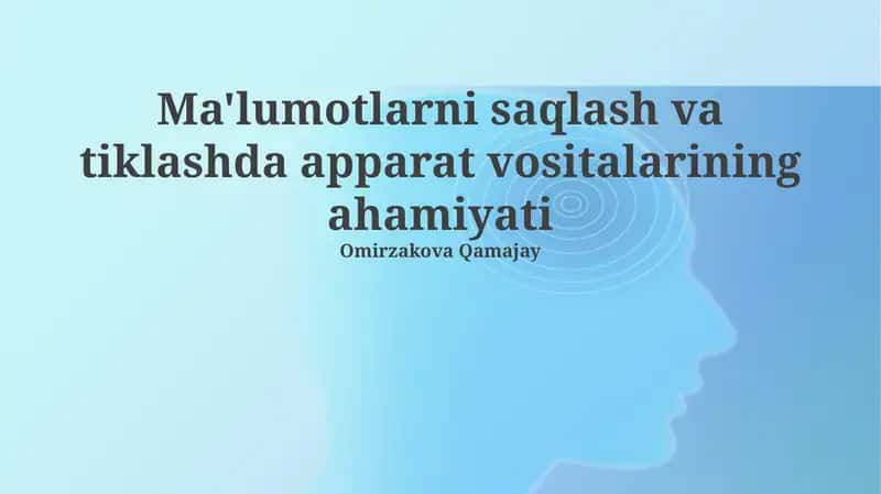 Ma'lumotlarni saqlash va tiklashda apparat vositalarining ahamiyati 1