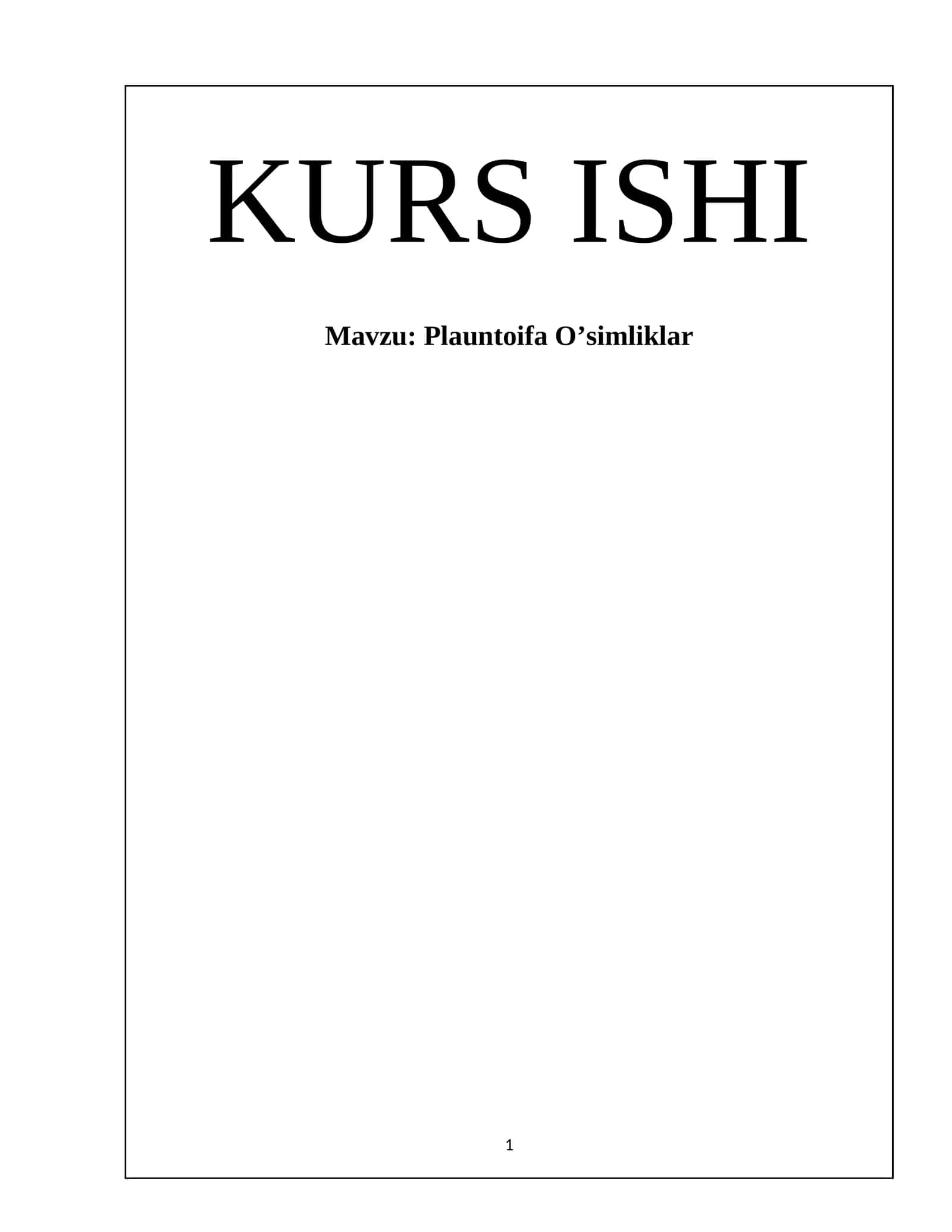 Plauntoifa O’simliklar 1