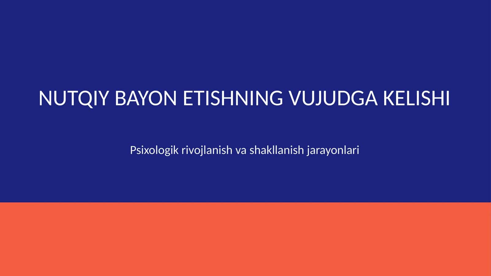 Nutqiy bayon etishning vujudga kelishi 1